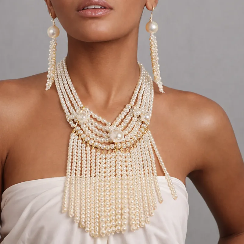 FASHION PEARL NECKLACE SET ( 1615 ) made by Oh My Jewelry