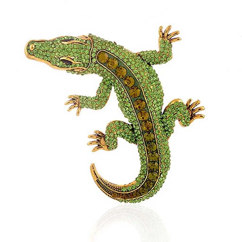 GREEN ALIGATOR BROOCH ( 1626 GRN ) made by Oh My Jewelry