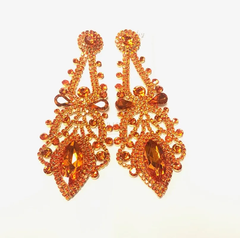 GOLD ORANGE EARRINGS STONES ( 2021 GOR ) made by Oh My Jewelry