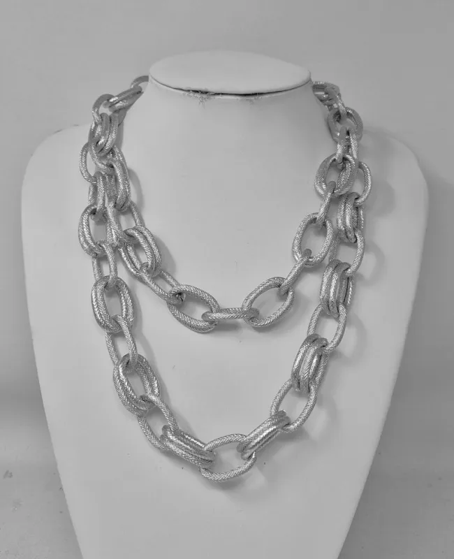 SILVER NECKLACE ( 11220 R ) made by Oh My Jewelry
