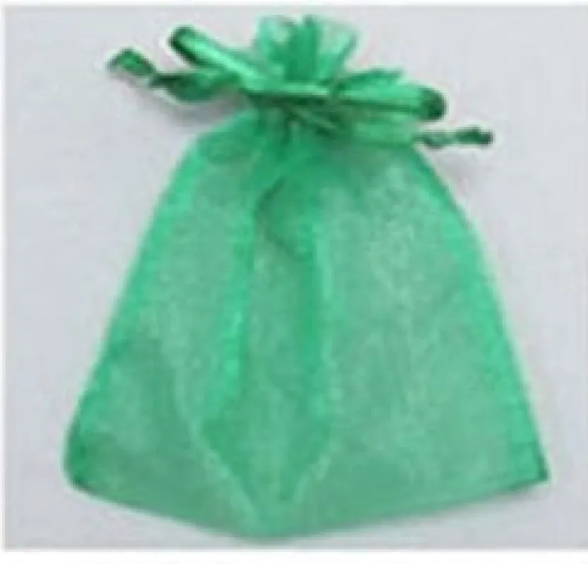 5.5" x 6.5" EMERALD GREEN Organza Gift Bag 12 Pieces L ( 1002 EM ) made by Oh My Jewelry