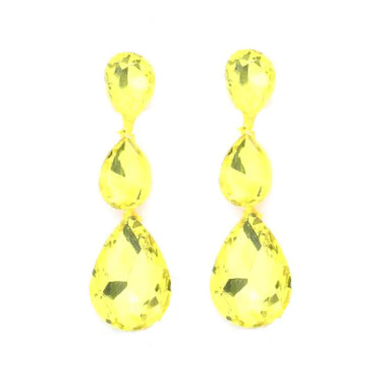 YELLOW EARRINGS STONES ( 1419 YLW ) made by Oh My Jewelry