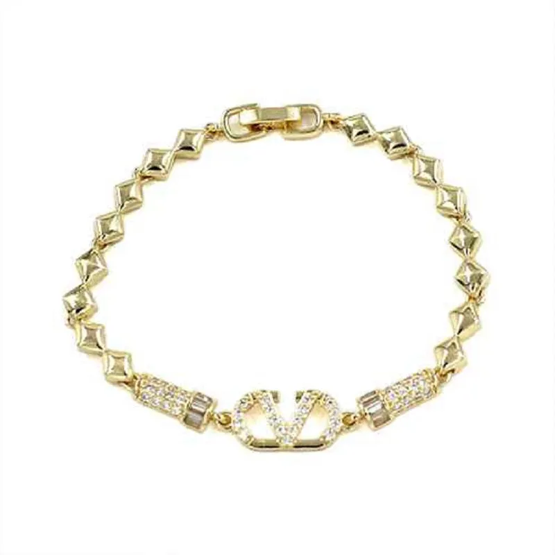 GOLD BRACELET CLEAR STONES ( 2278 GD ) made by Oh My Jewelry