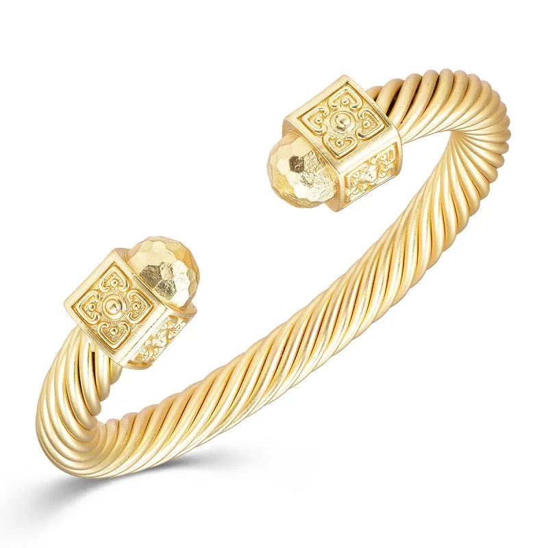 MATTE GOLD CUFF BANGLE ( 1364 MGD ) made by Oh My Jewelry