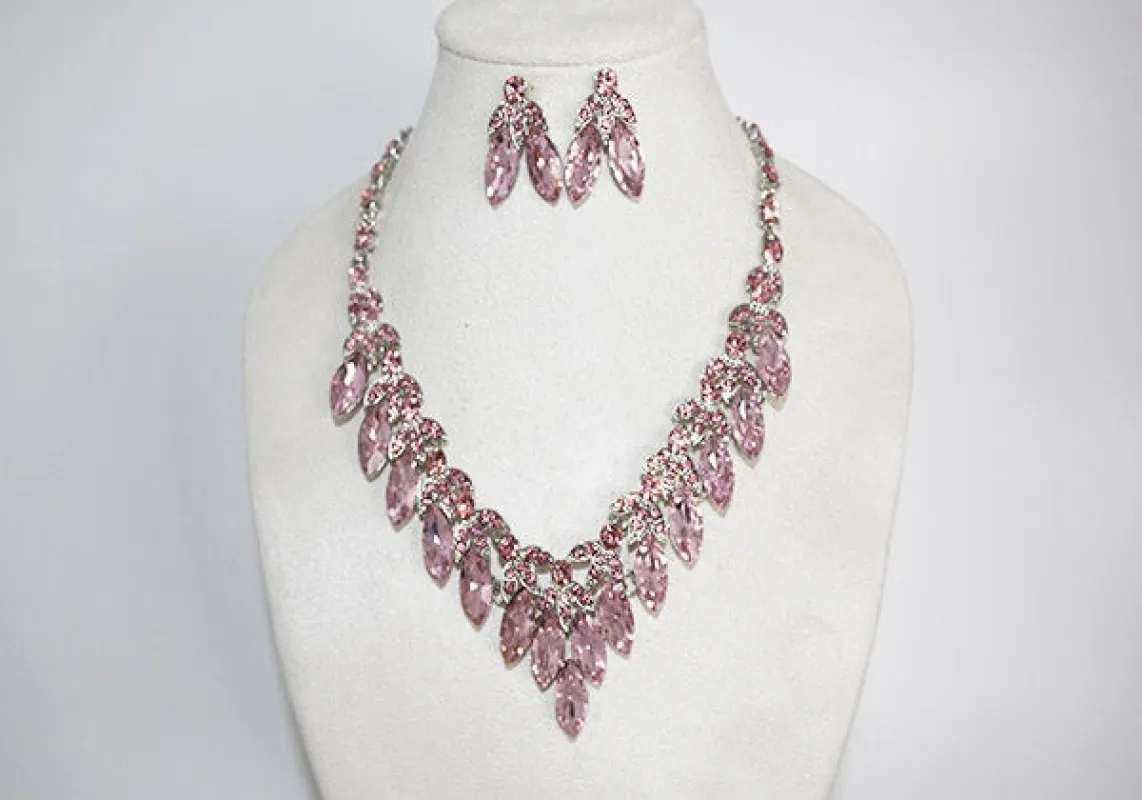 PINK NECKLACE SET ( 1069 SLTRO ) made by Oh My Jewelry