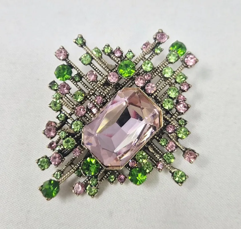 PINK GREEN BROOCH ( 10025 PKLM ) made by Oh My Jewelry