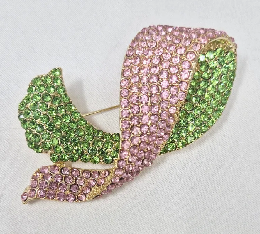 PINK GREEN BROOCH ( 10024 PKLM ) made by Oh My Jewelry