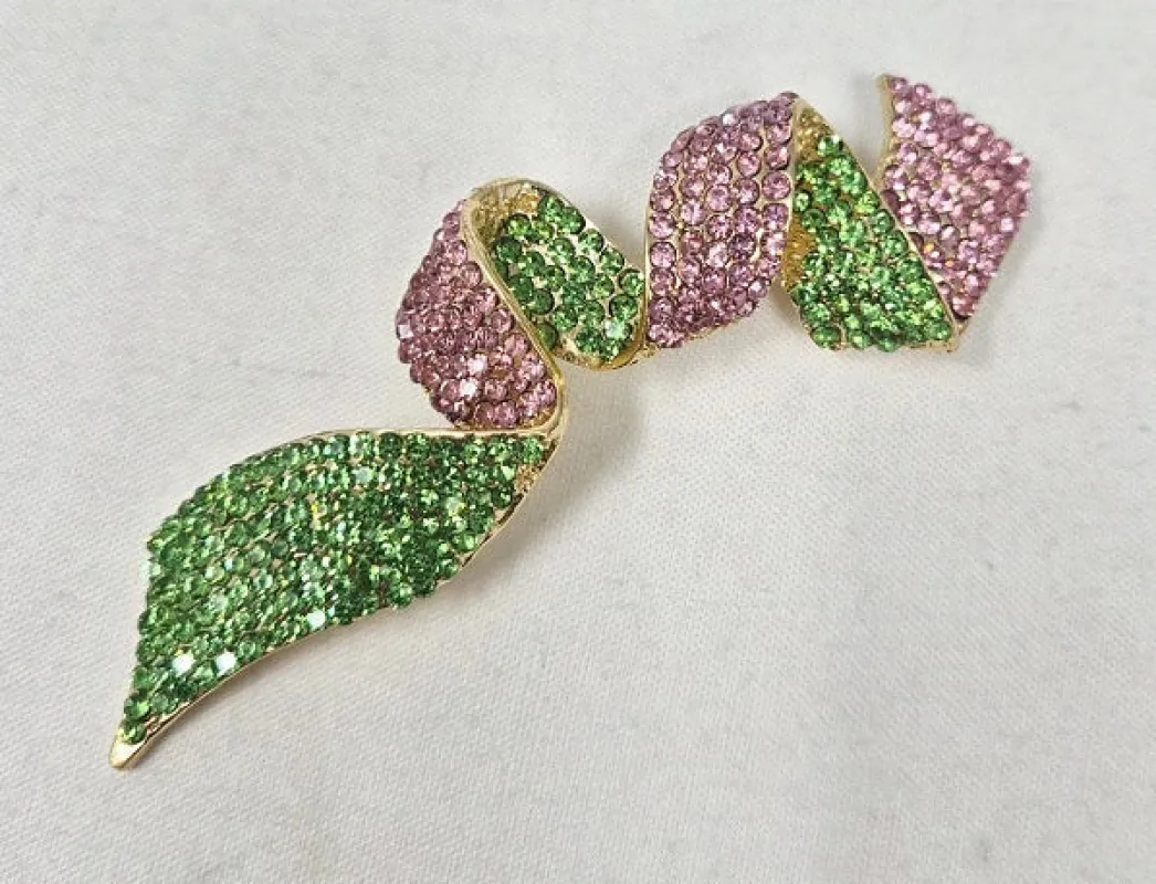 PINK GREEN BROOCH ( 10023 PKLM ) made by Oh My Jewelry