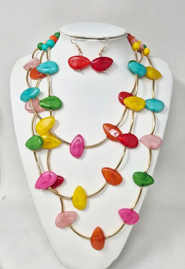 MULTICOLOR NECKLACE SET ( 11288 GMT ) sold by Oh My Jewelry
