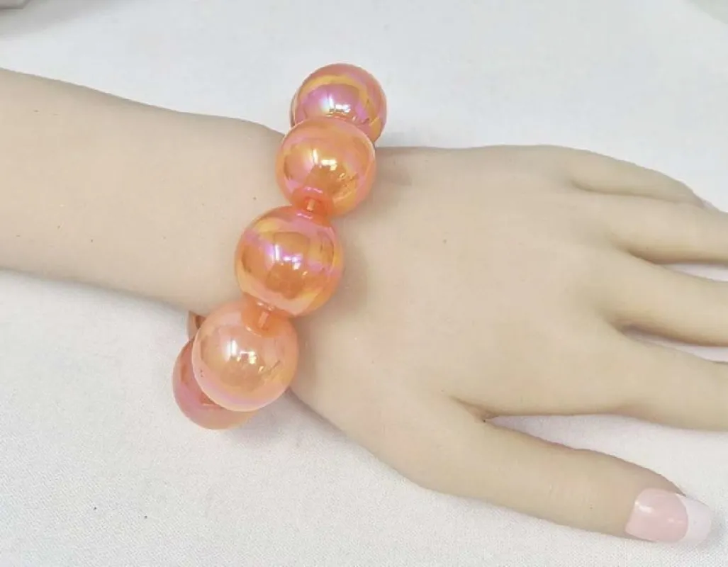 ORANGE BALL STRETCH BRACELET ( 11378 GOR ) made by Oh My Jewelry