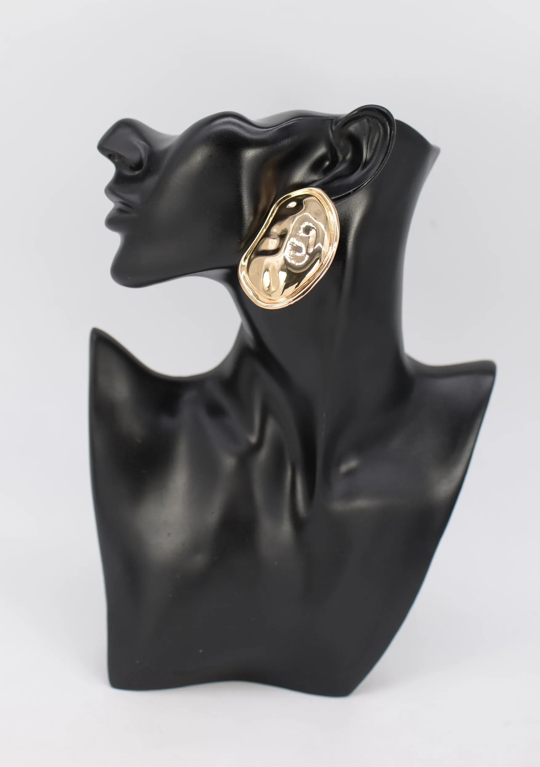 GOLD ROUND EARRINGS ( 6956 GOL ) sold by Oh My Jewelry