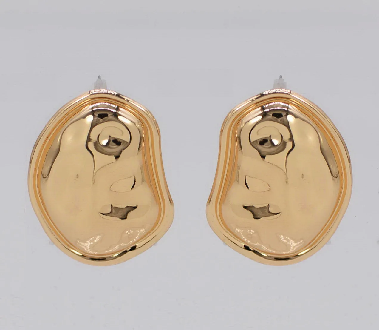 GOLD ROUND EARRINGS ( 6956 GOL ) sold by Oh My Jewelry product image thumbnail 2