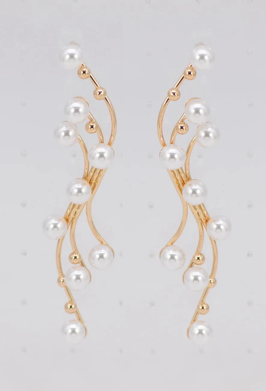 GOLD EARRINGS CREAM PEARLS ( 6972 GLCRM ) sold by Oh My Jewelry