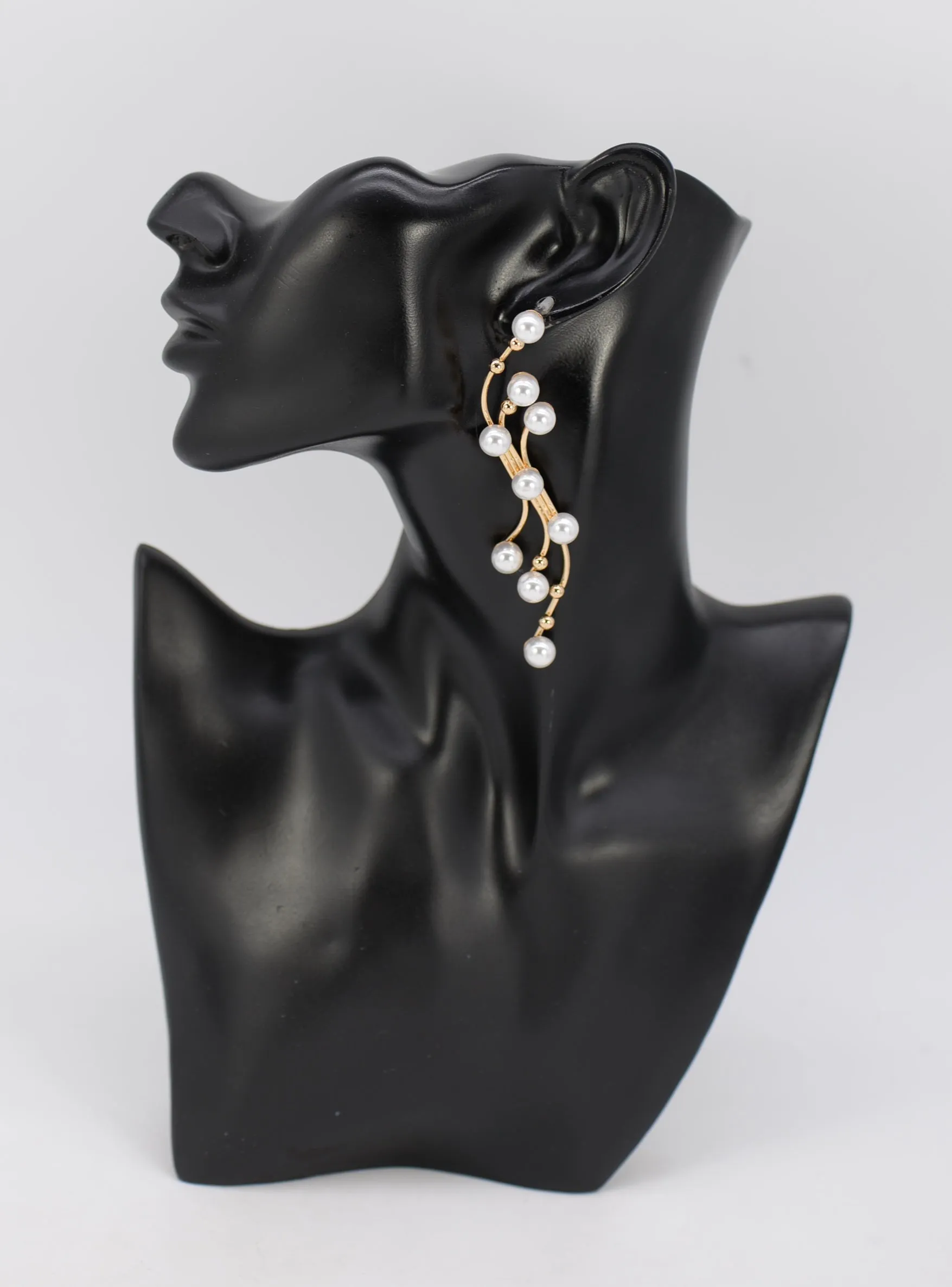 GOLD EARRINGS CREAM PEARLS ( 6972 GLCRM ) sold by Oh My Jewelry product image thumbnail 2