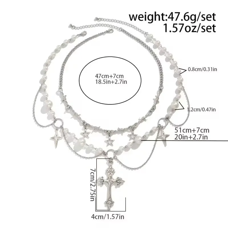SILVER CROSS NECKLACE ( 5759 ) made by TEMU
