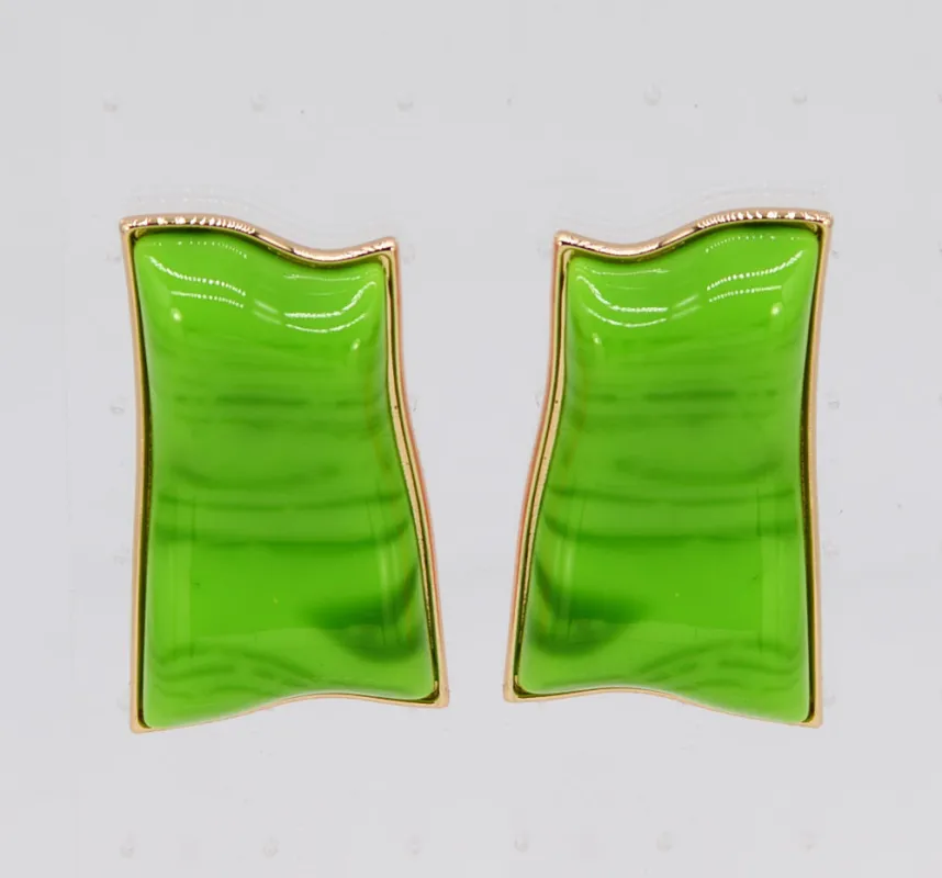 GOLD LIME GREEN EARRINGS ( 6885 GLLIM ) made by Fiesta