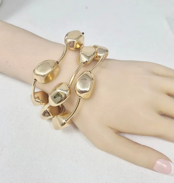 GOLD STRETCH BRACELETS ( 20062 G ) sold by Oh My Jewelry