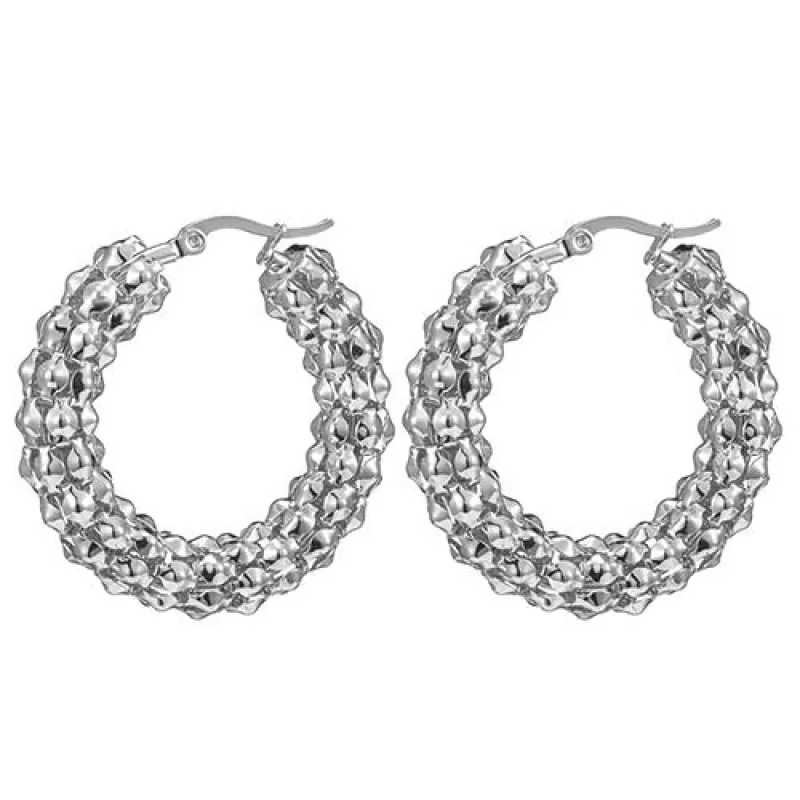 SILVER HOOP EARRINGS ( 9629 R ) made by Oh My Jewelry