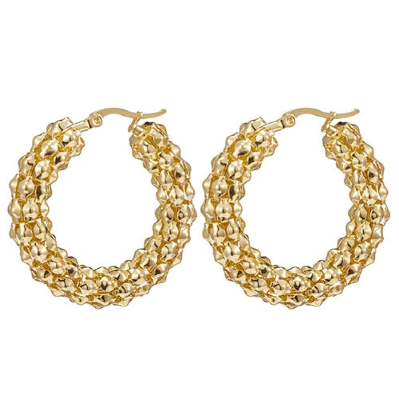 GOLD HOOP EARRINGS ( 9629 G ) made by Oh My Jewelry