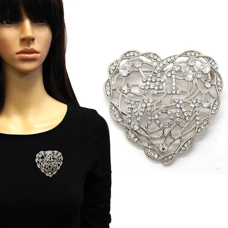 HEART BROOCH #1 MOM ( 2236 RDCLR ) made by Oh My Jewelry