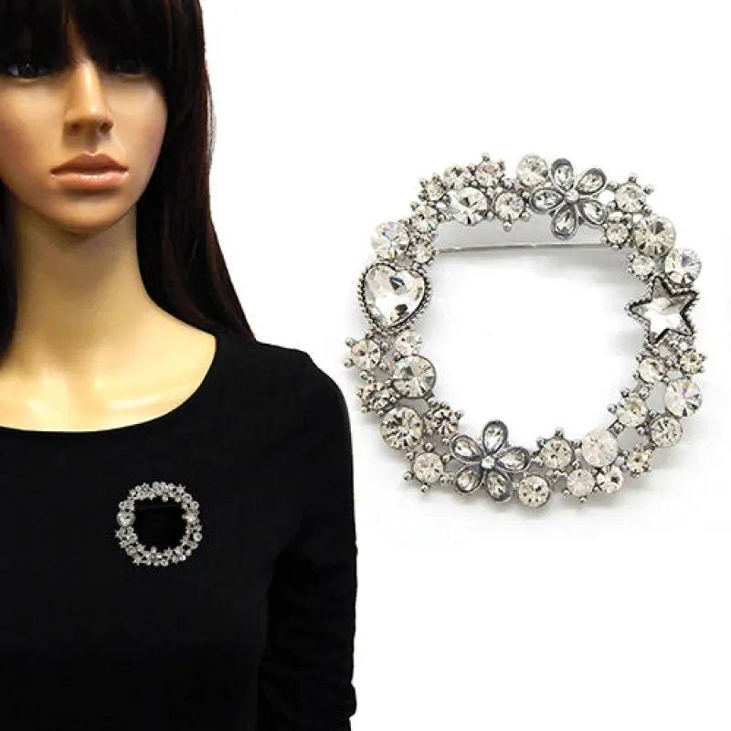 SILVER BROOCH ( 2229 RDCLR ) made by Oh My Jewelry