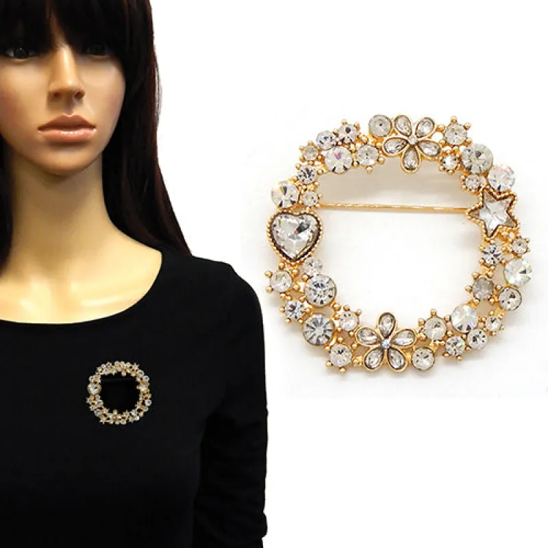 GOLD BROOCH ( 2229 GDCLR ) made by Oh My Jewelry