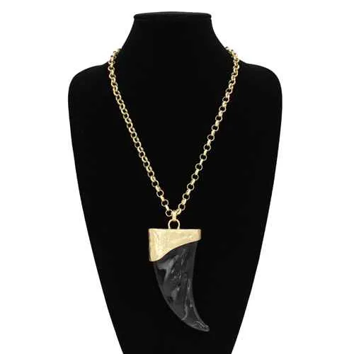 GOLD BLACK NECKLACE ( 2280 GDBK ) sold by Oh My Jewelry