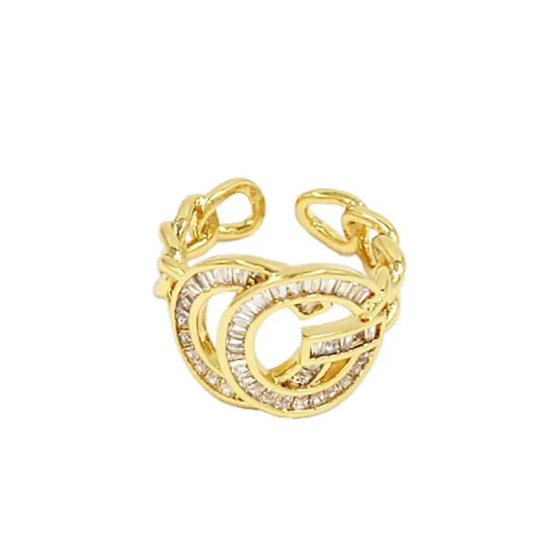 GOLD RING CLEAR STONES ( 2033 GDCLR ) made by Oh My Jewelry