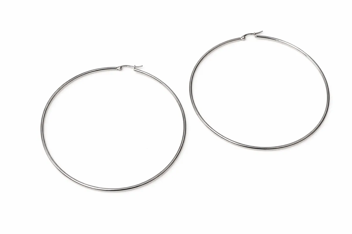 STAINLESS STEEL HOOP EARRINGS ( 212 R ) made by Oh My Jewelry