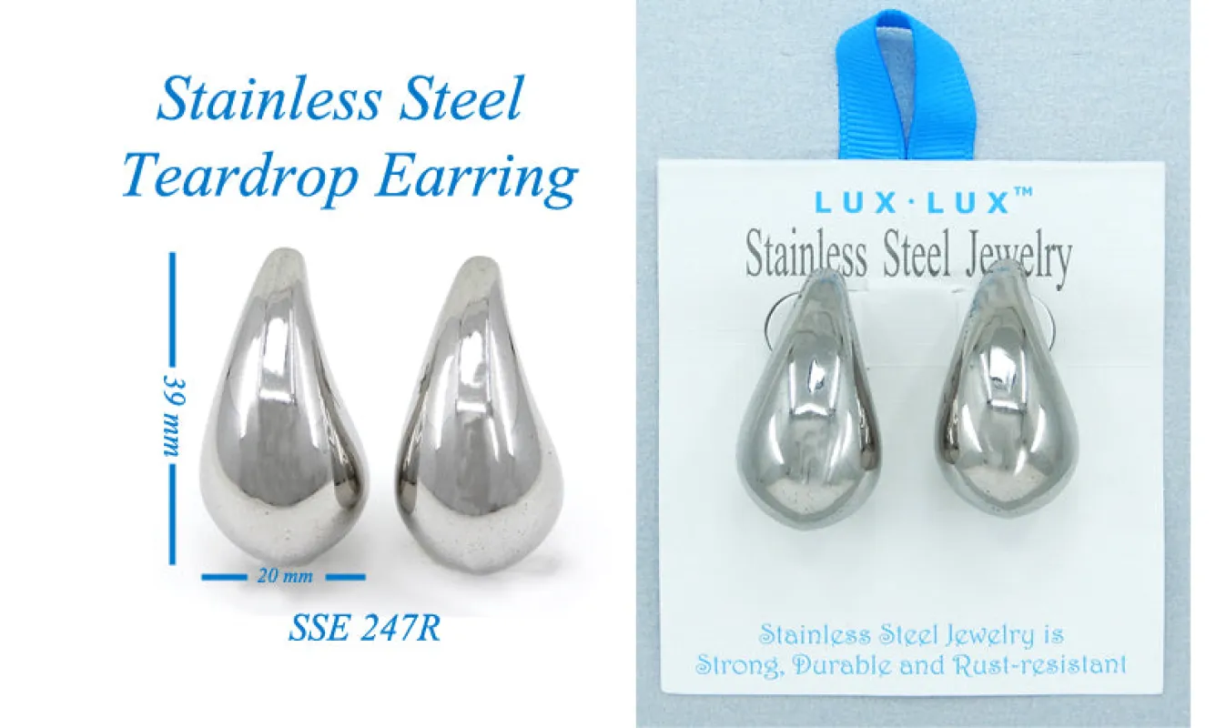 STAINLESS STEEL EARRINGS ( 247 R ) made by Oh My Jewelry