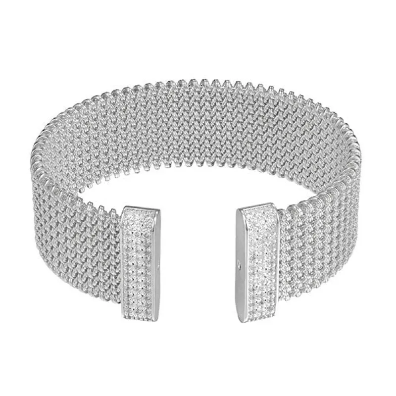 SILVER CUFF BANGLE ( 9607 R ) made by Oh My Jewelry