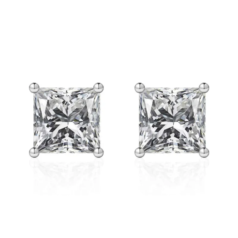 10mm SILVER CZ CUBIC ZIRCONIA STUD EARRINGS ( 0003 10 ) made by Oh My Jewelry