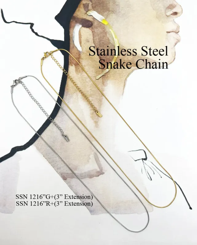 GOLD STAINLESS STEEL NECKLACE ( 1216 G ) made by Oh My Jewelry