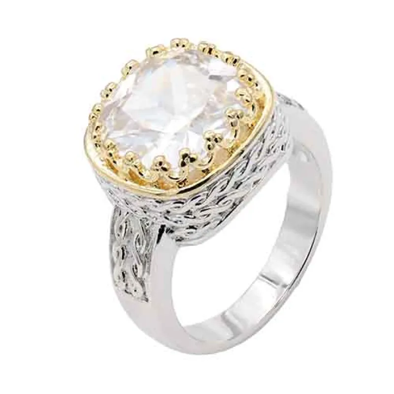 SILVER GOLD RING SIZE 8 ( 4630 CL8 ) made by Oh My Jewelry
