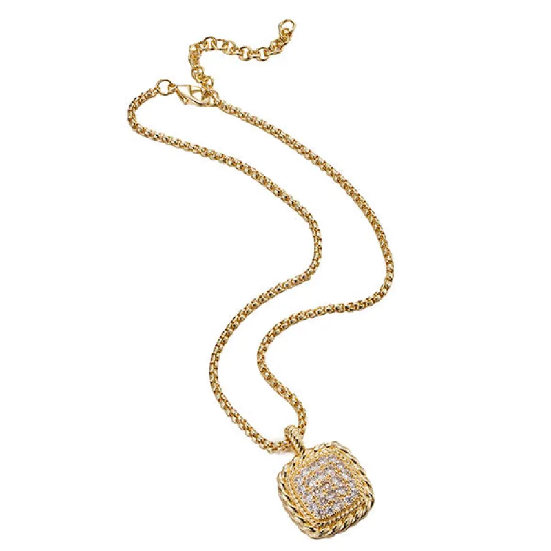 GOLD NECKLACE CLEAR CZ STONES ( 9766 G ) made by Oh My Jewelry