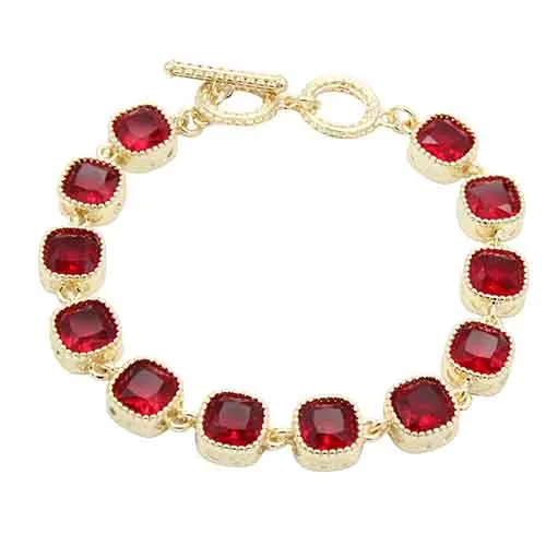 GOLD RED BRACELET ( 8007 RD ) sold by Oh My Jewelry