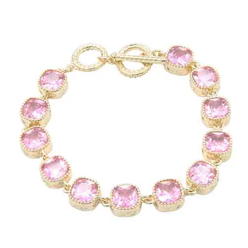 GOLD PINK BRACELET ( 8007 PK ) sold by Oh My Jewelry