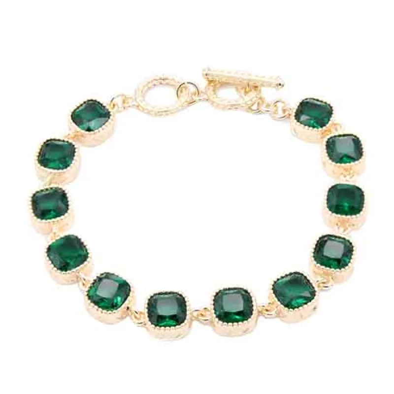 GOLD GREEN BRACELET ( 8007 GR ) made by Oh My Jewelry