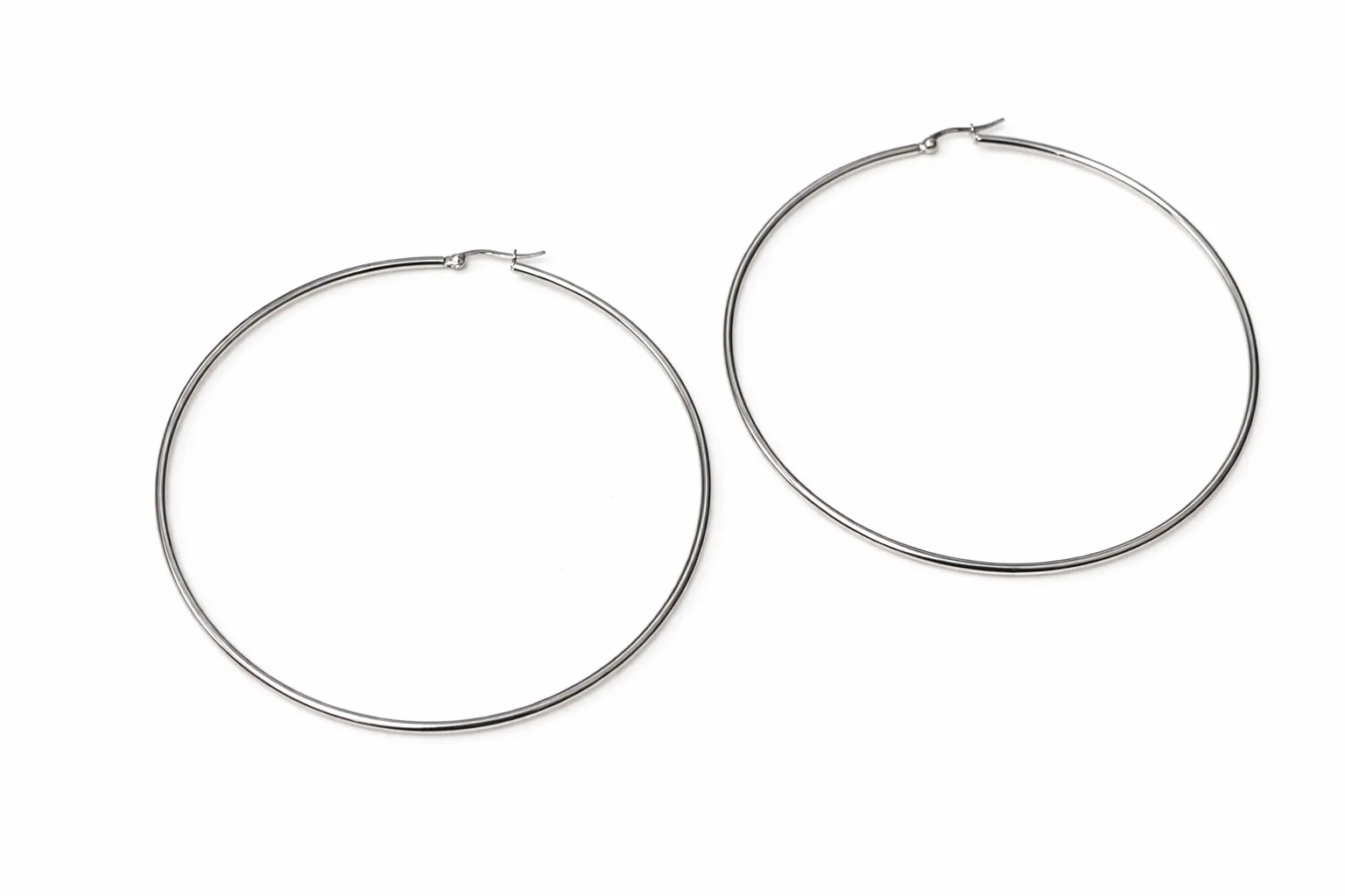 STAINLESS STEEL HOOP EARRINGS ( 208 R ) sold by Oh My Jewelry