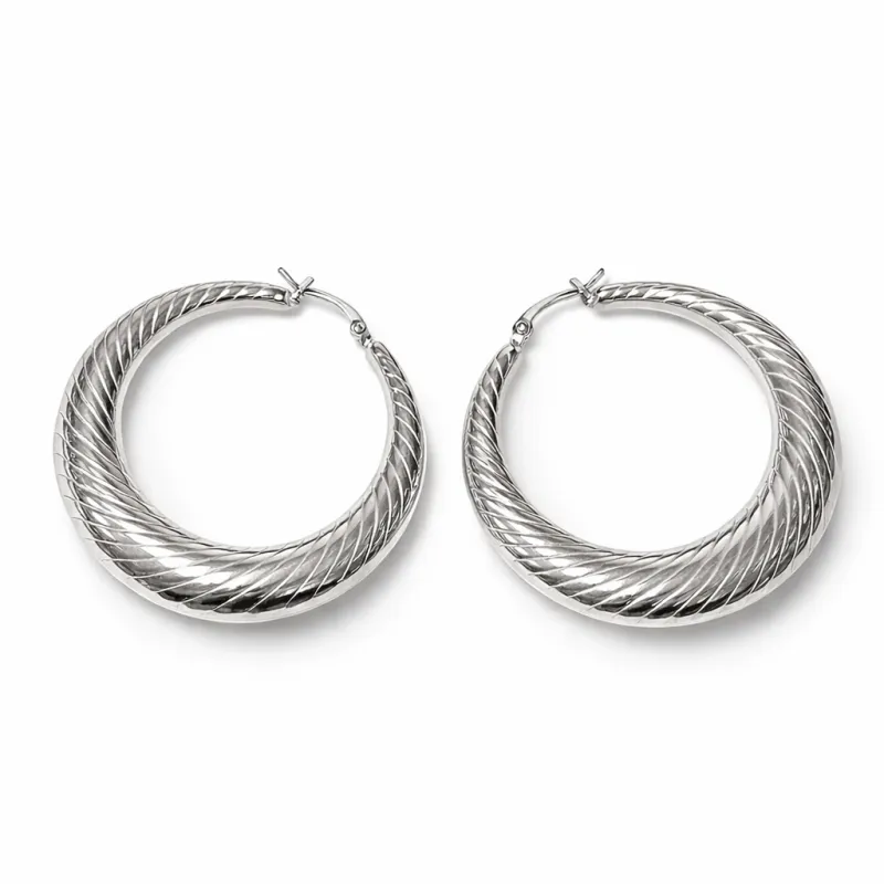 SILVER HOOP EARRINGS ( 245 R ) made by Oh My Jewelry