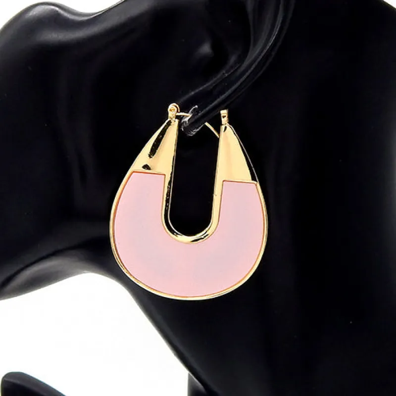 GOLD PINK EARRINGS ( 3599 GDPNK ) made by Oh My Jewelry