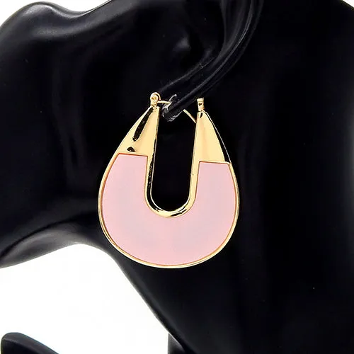 GOLD PINK EARRINGS ( 3599 GDPNK ) sold by Oh My Jewelry
