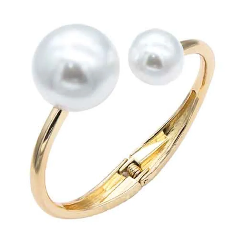 GOLD PLATED HINGE BANGLE BRACELET ( 5579 GD ) made by Oh My Jewelry