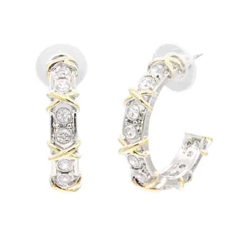 14K GOLD PLATED CZ STONE EARRINGS ( 4841 2T ) made by Oh My Jewelry