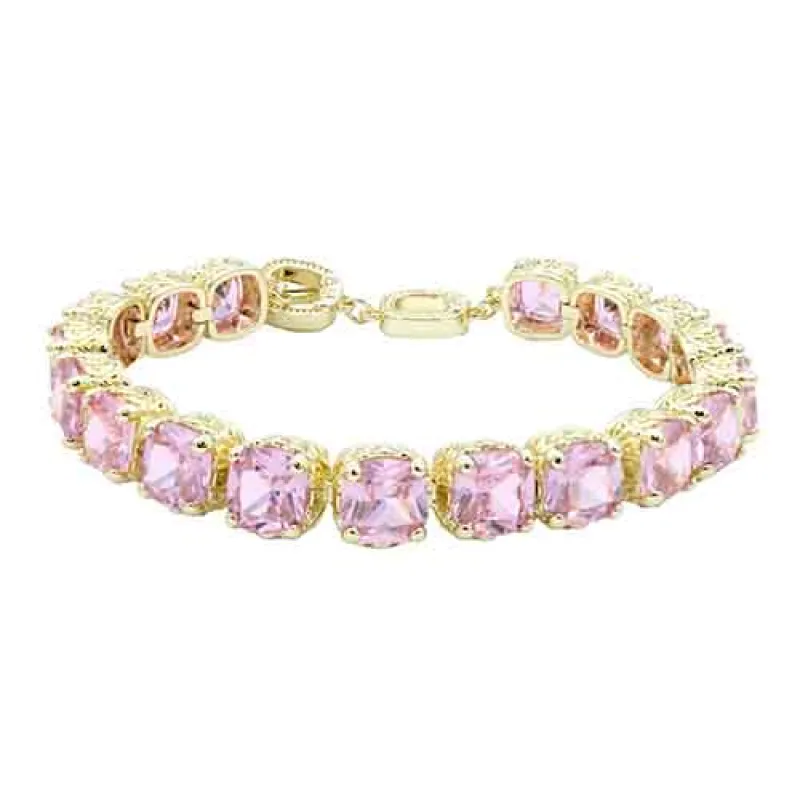 14K GOLD PLATED BRACELET CZ STONES ( 8013 GDPK ) made by Oh My Jewelry