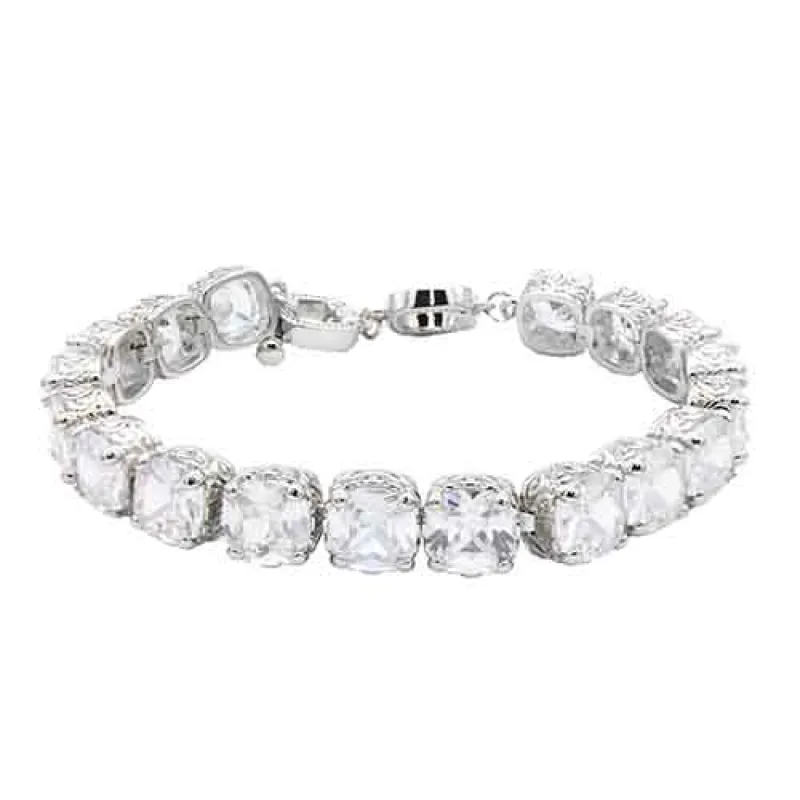 SILVER BRACELET CLEAR CZ STONES ( 8013 SVCL ) made by Oh My Jewelry