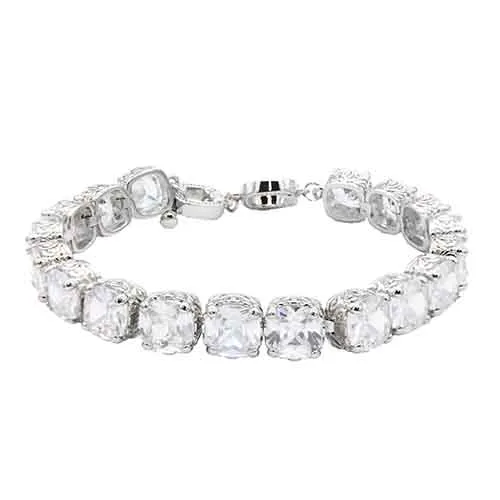 SILVER BRACELET CLEAR CZ STONES ( 8013 SVCL ) sold by Oh My Jewelry