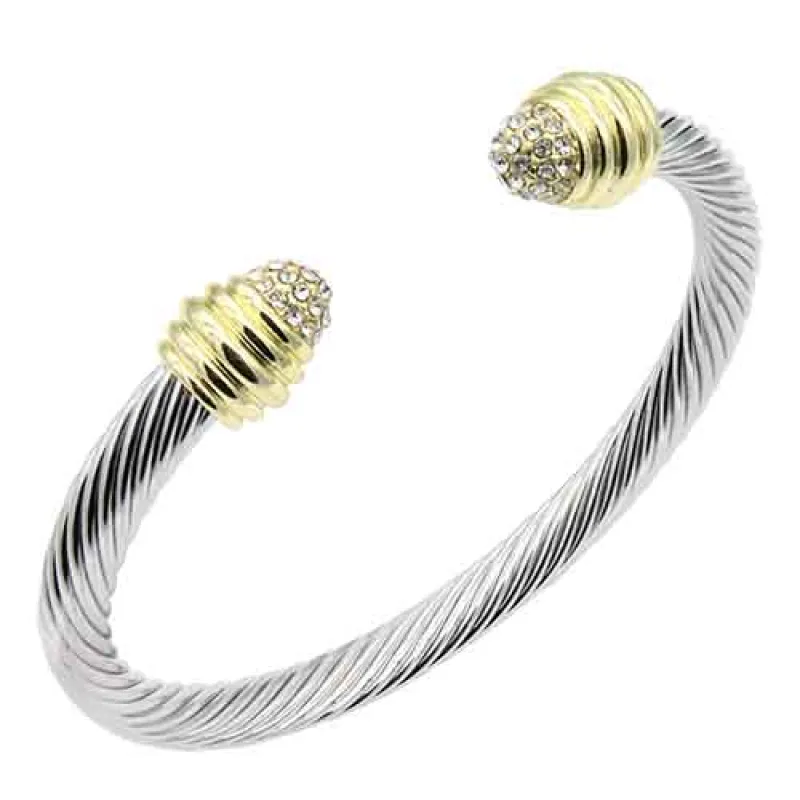 2 TONE 6mm CUFF BRACELET ( 7073 2T ) made by Oh My Jewelry