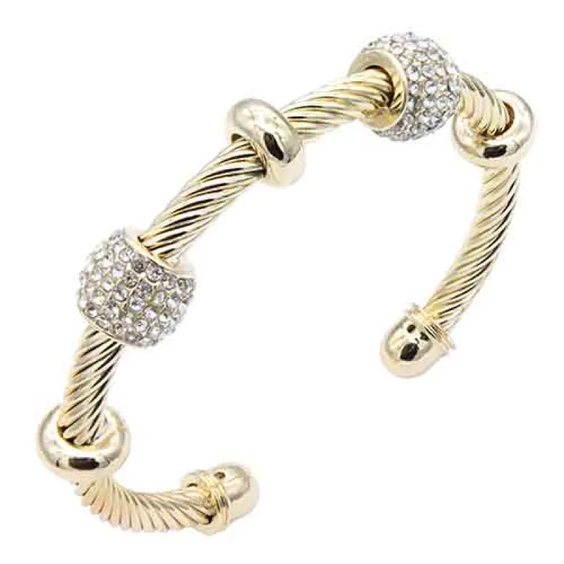 14K GOLD PLATED CUFF BANGLE ( 707 GD ) made by Oh My Jewelry