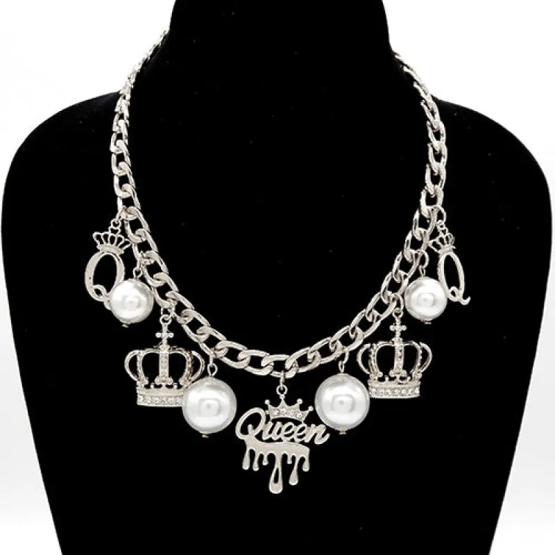 SILVER CHARM NECKLACE ( 3764 RDCLR ) made by Oh My Jewelry